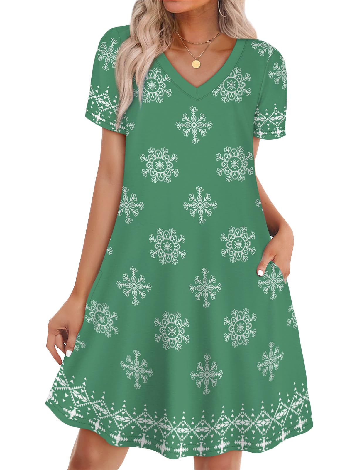 WIHOLL Boho Summer Dresses for Women Casual Loose T Shirt Dress with Pockets Beach Vacation Outfits S-4XL