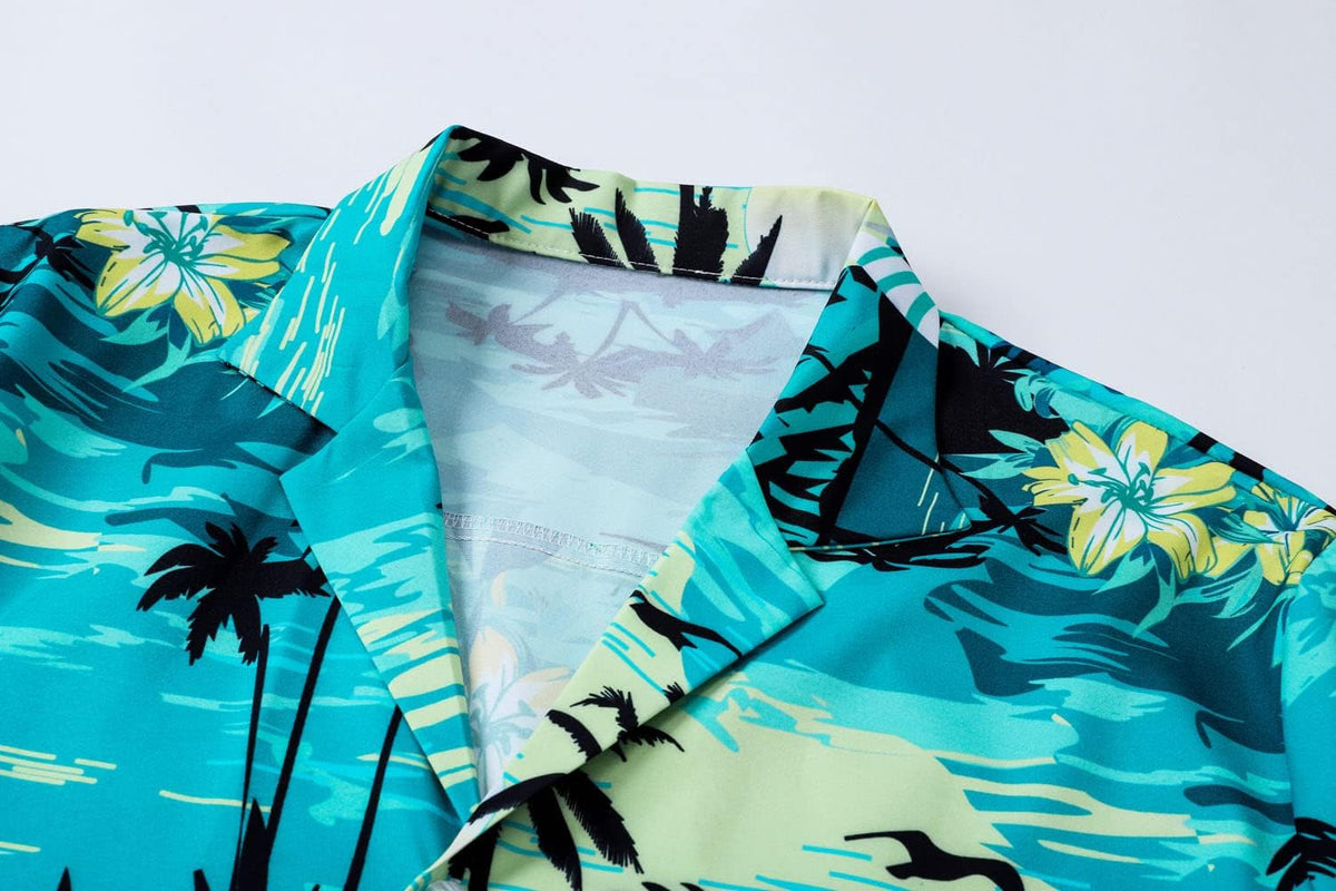 Cromoncent Matching Hawaiian Outfits for Family, Dad and Son Matching Luau Beach Tropical Shirts Mommy Daughter Tropical Sets