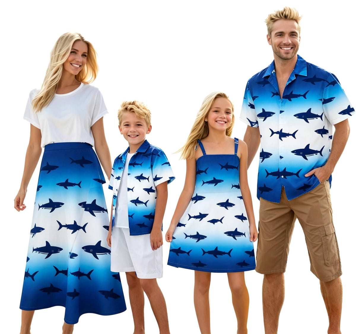 Cromoncent Matching Hawaiian Outfits for Family, Dad and Son Matching Luau Beach Tropical Shirts Mommy Daughter Tropical Sets
