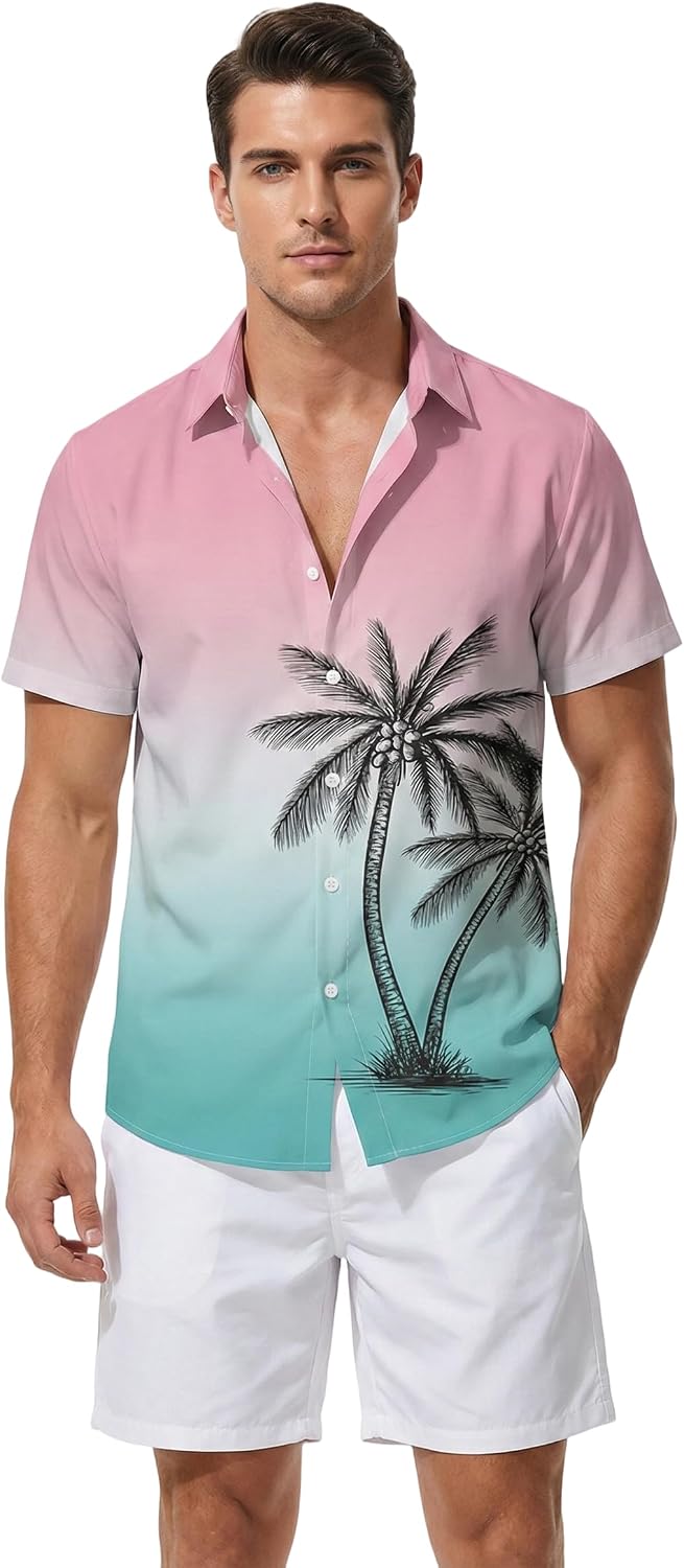 DRESSFO Couples Palm Vacation Set