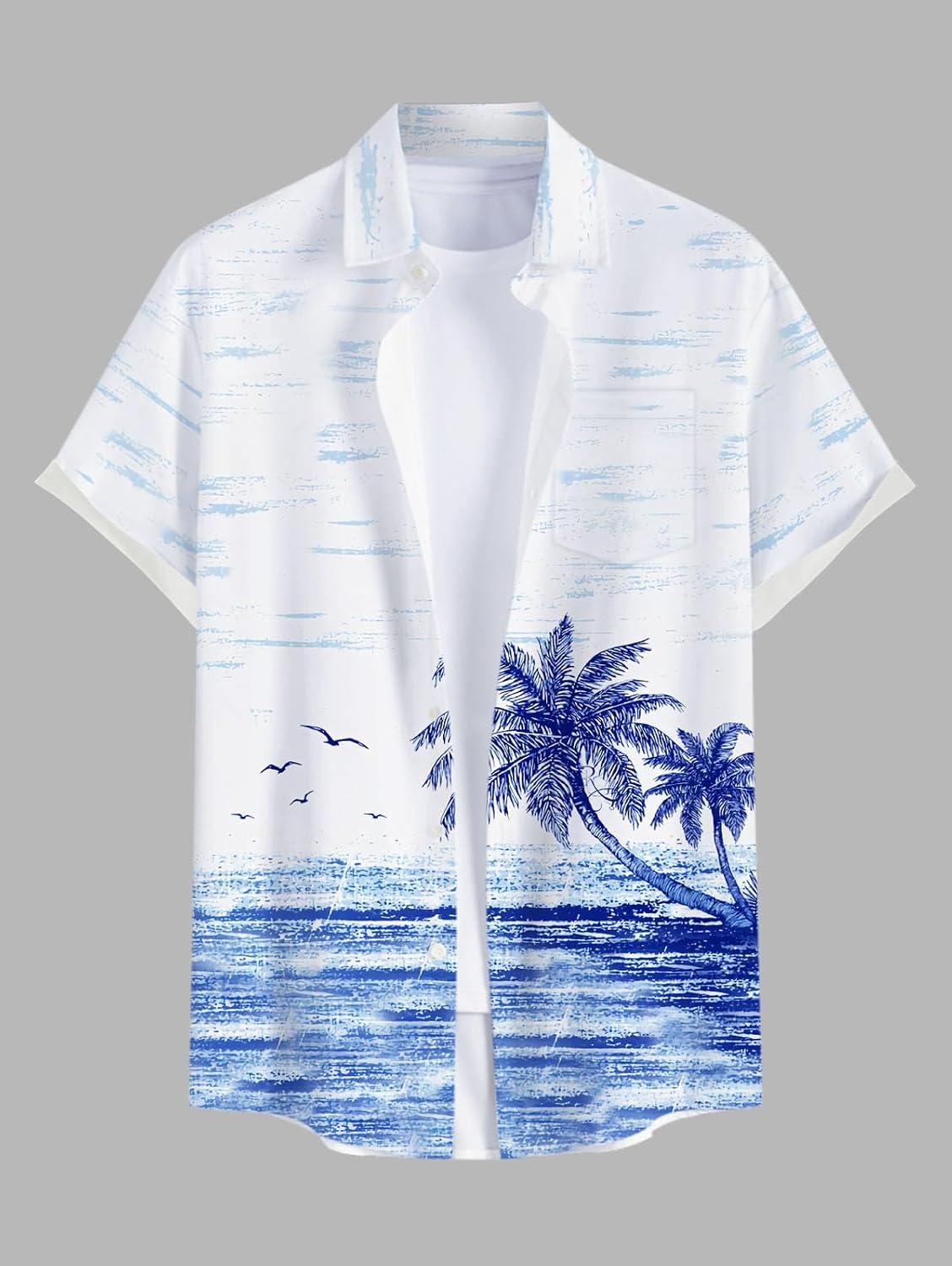 ROSE GAL Matchable Couple Hawaiian Coconut Tree Print Shirt or Plus Size Knee Length Fit and Flare Tank Dress