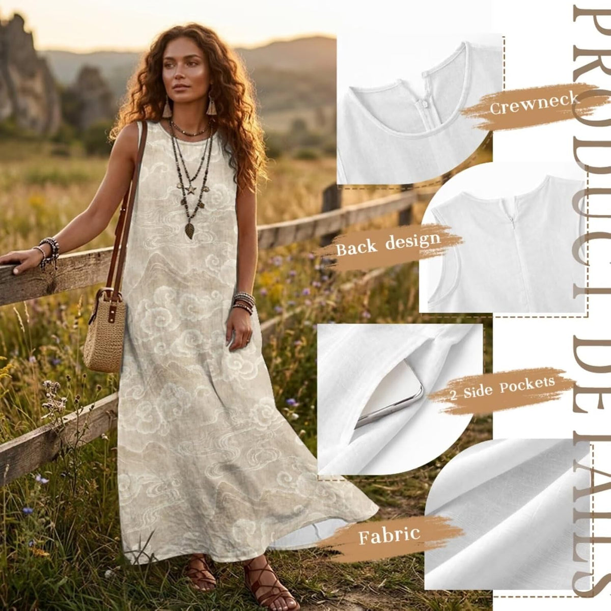 Women's Summer Dresses Sleeveless Sundresses, Men's Button Down Short Sleeve Shirts, Linen Couple Matching Outfits