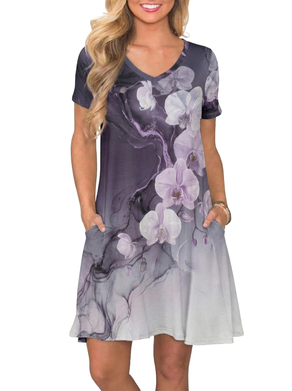 lionstill Women's Casual T Shirt Dress Summer Short Sleeve Swing Dresses with Pockets