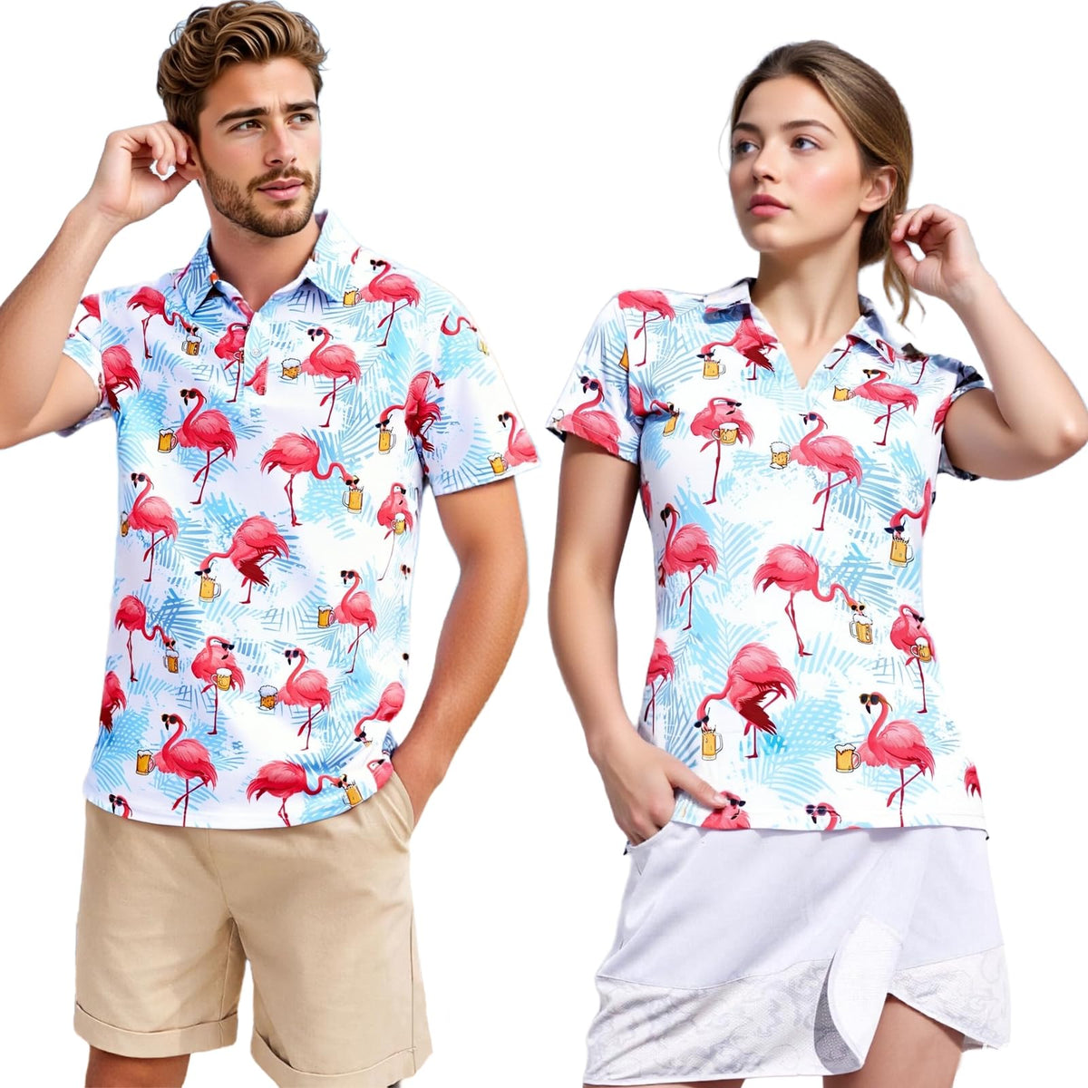 Matching Golf Shirts for Couples Funny Golf Polo Shirts for Men Women Crazy Fun Polo Shirts Couples Matching Outfits