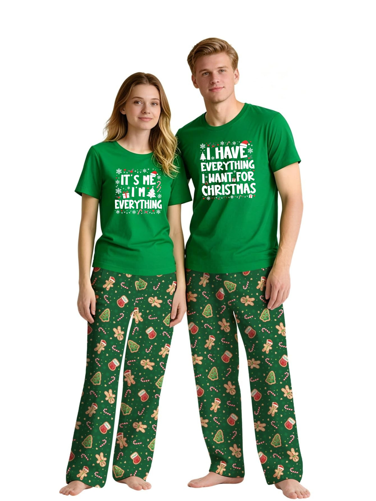 MI X TEE Matching Pajamas for Couples, His and Hers Sleepwear Sets