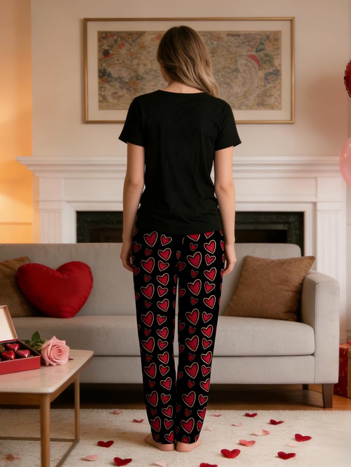 MI X TEE Matching Pajamas for Couples, His and Hers Sleepwear Sets