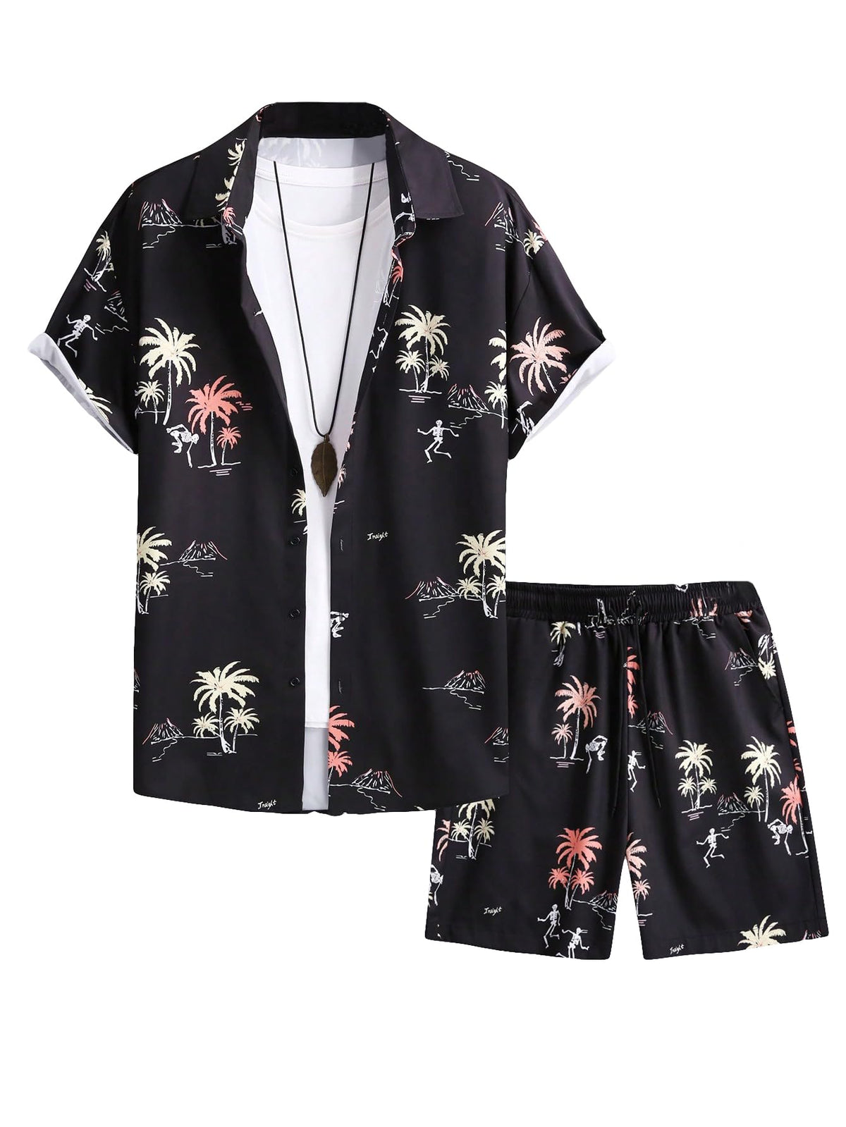 GORGLITTER Men's Beach Cruise Vacation Outfits Floral Shirt and Shorts Sets
