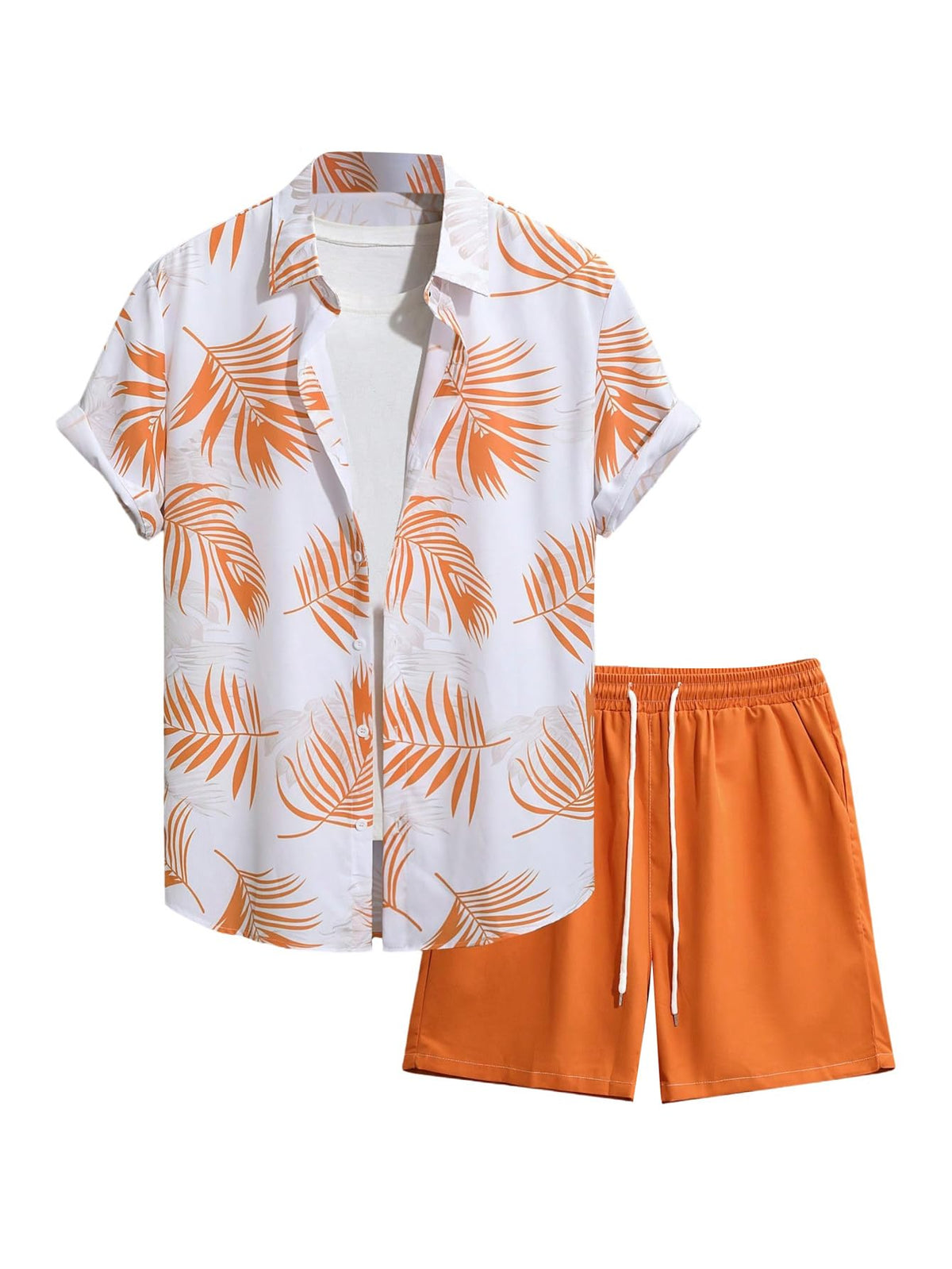 GORGLITTER Men's Beach Cruise Vacation Outfits Floral Shirt and Shorts Sets