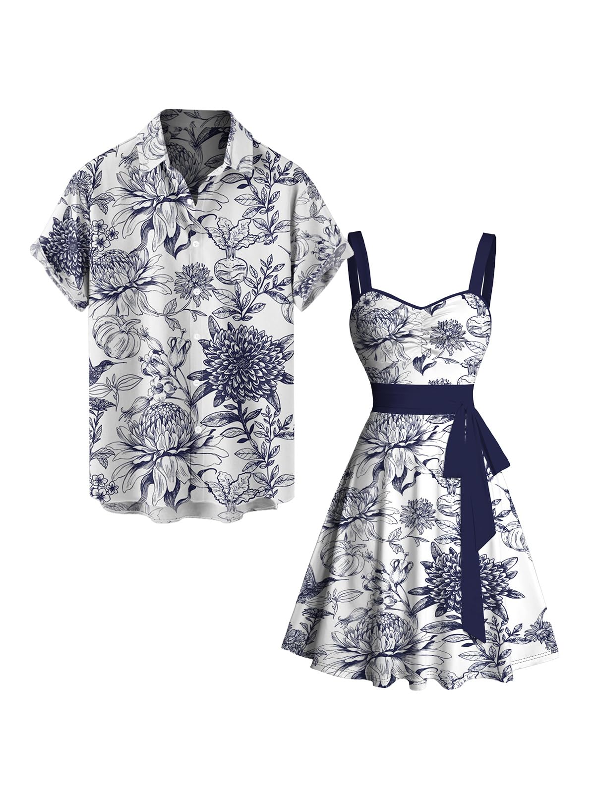 DRESSFO Couples Tropical Vacation Set