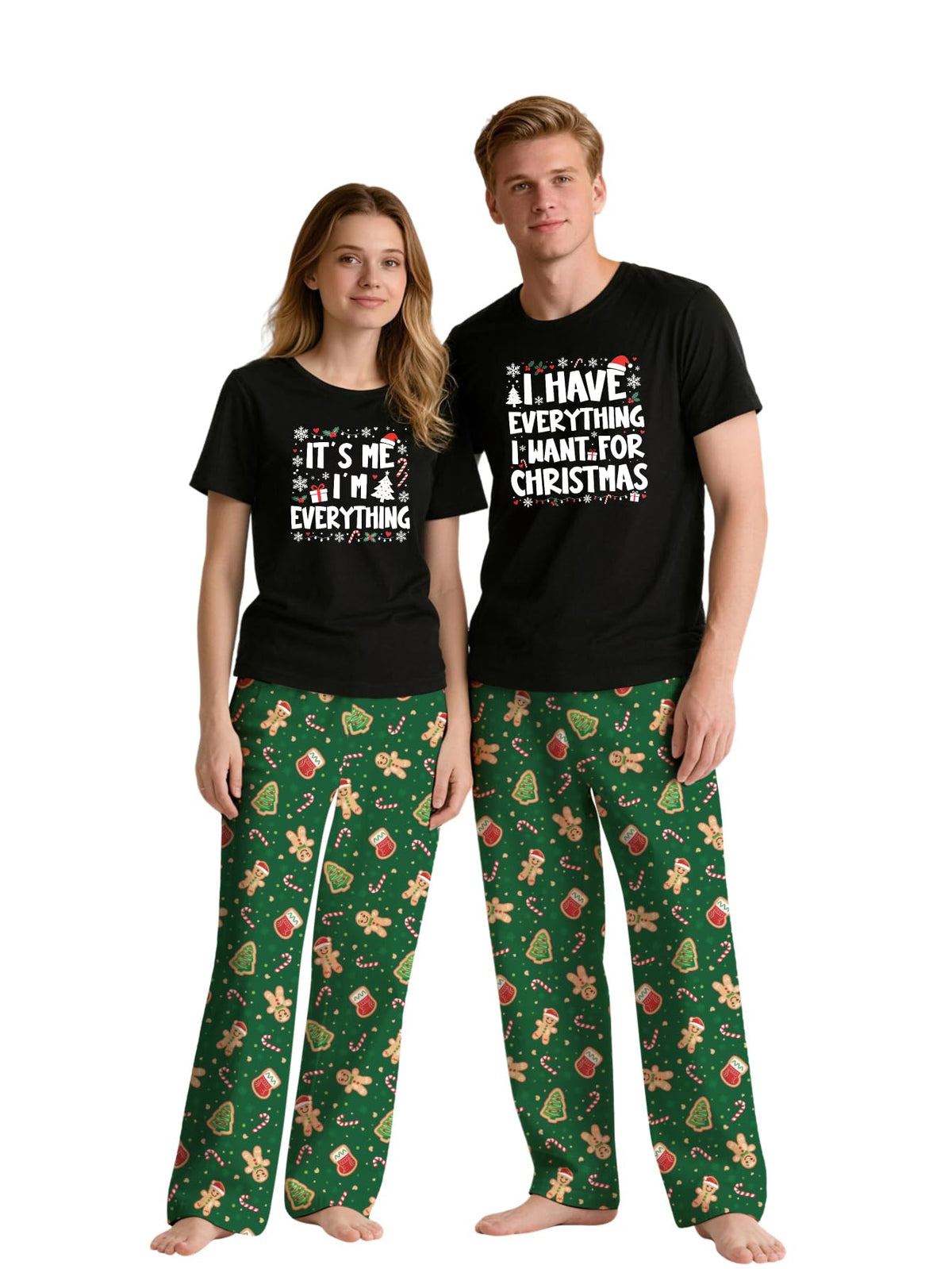 MI X TEE Matching Pajamas for Couples, His and Hers Sleepwear Sets