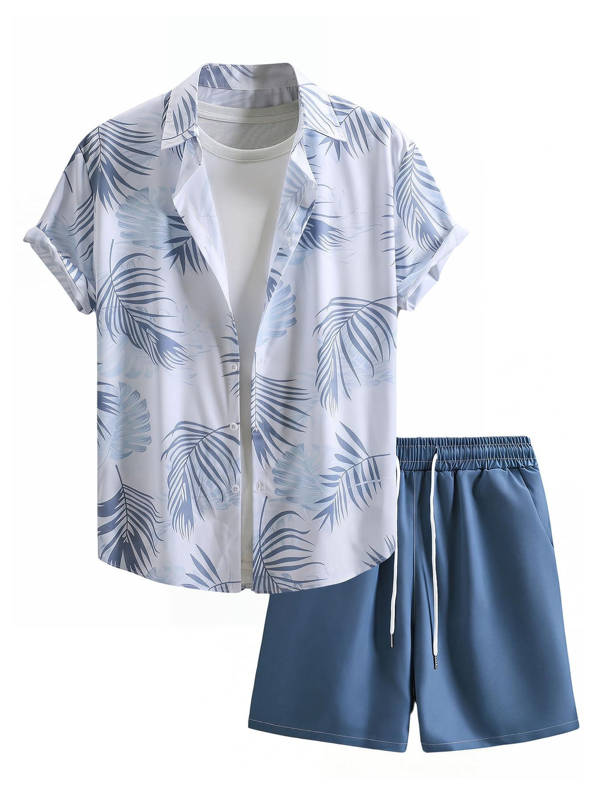 GORGLITTER Men's Beach Cruise Vacation Outfits Floral Shirt and Shorts Sets