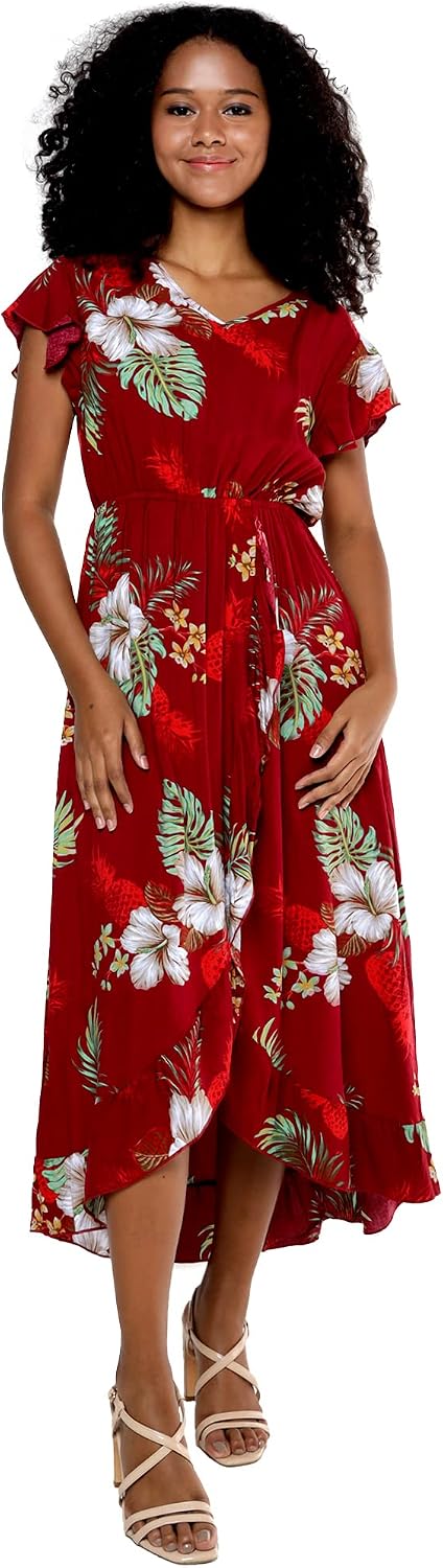 Matchable Couple Hawaiian Shirt or Wrap Dress Signature Prints Pineapple