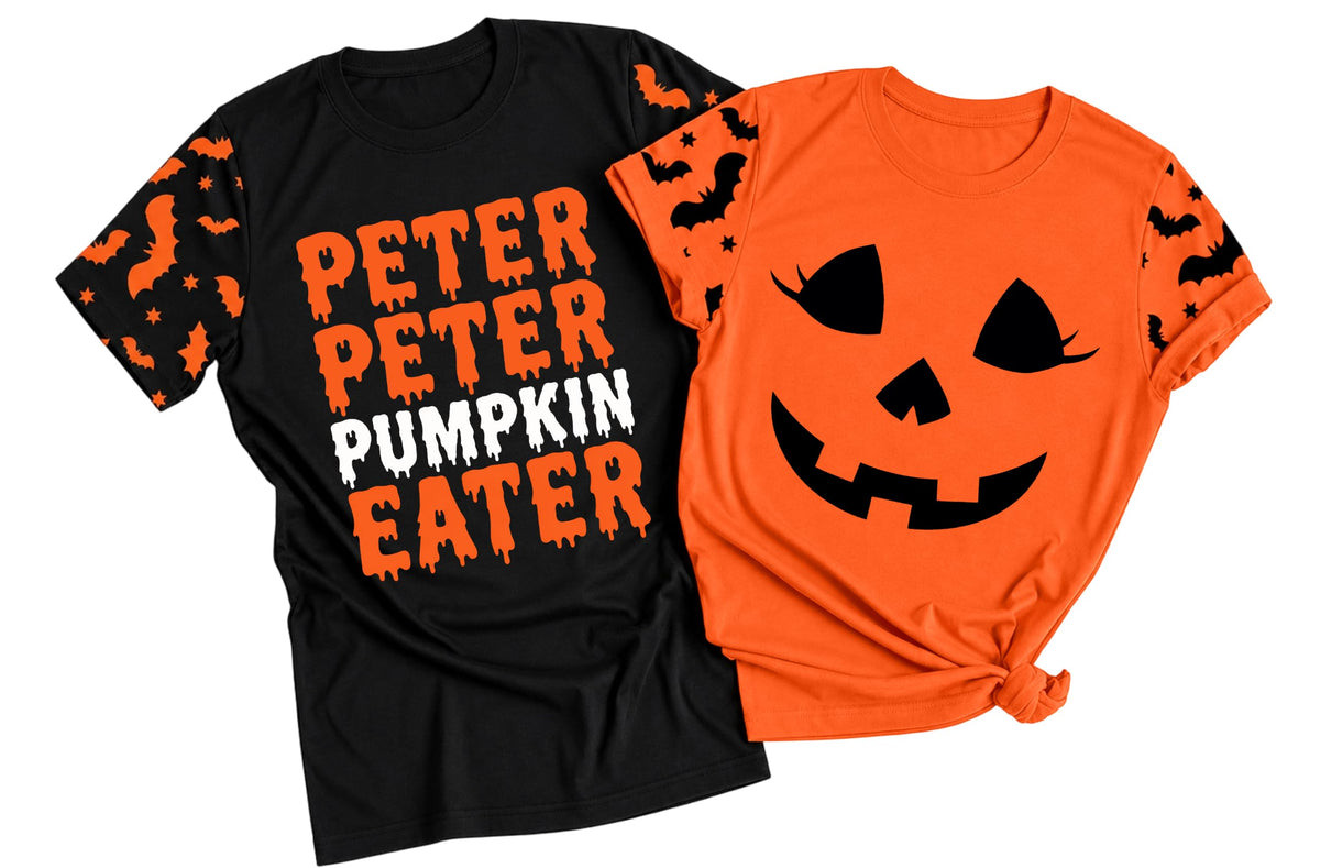 Tewmeu Couples Halloween Shirts Peter Pumpkin Eater Shirt Thanksgiving Tops