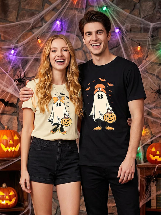Tewmeu Couples Halloween Shirts Peter Pumpkin Eater Shirt Thanksgiving Tops