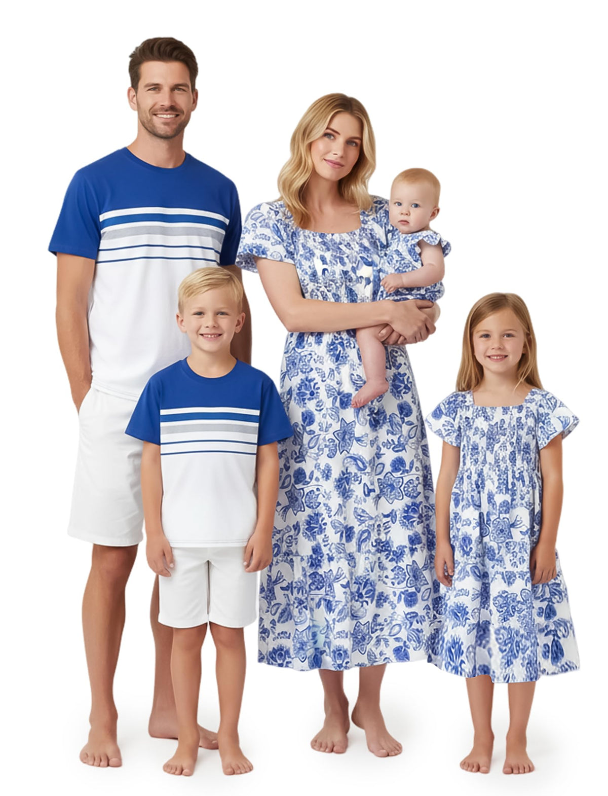 PATPAT Family Matching Outfits Mommy and Me Dresses Floral Dress & T-Shirts
