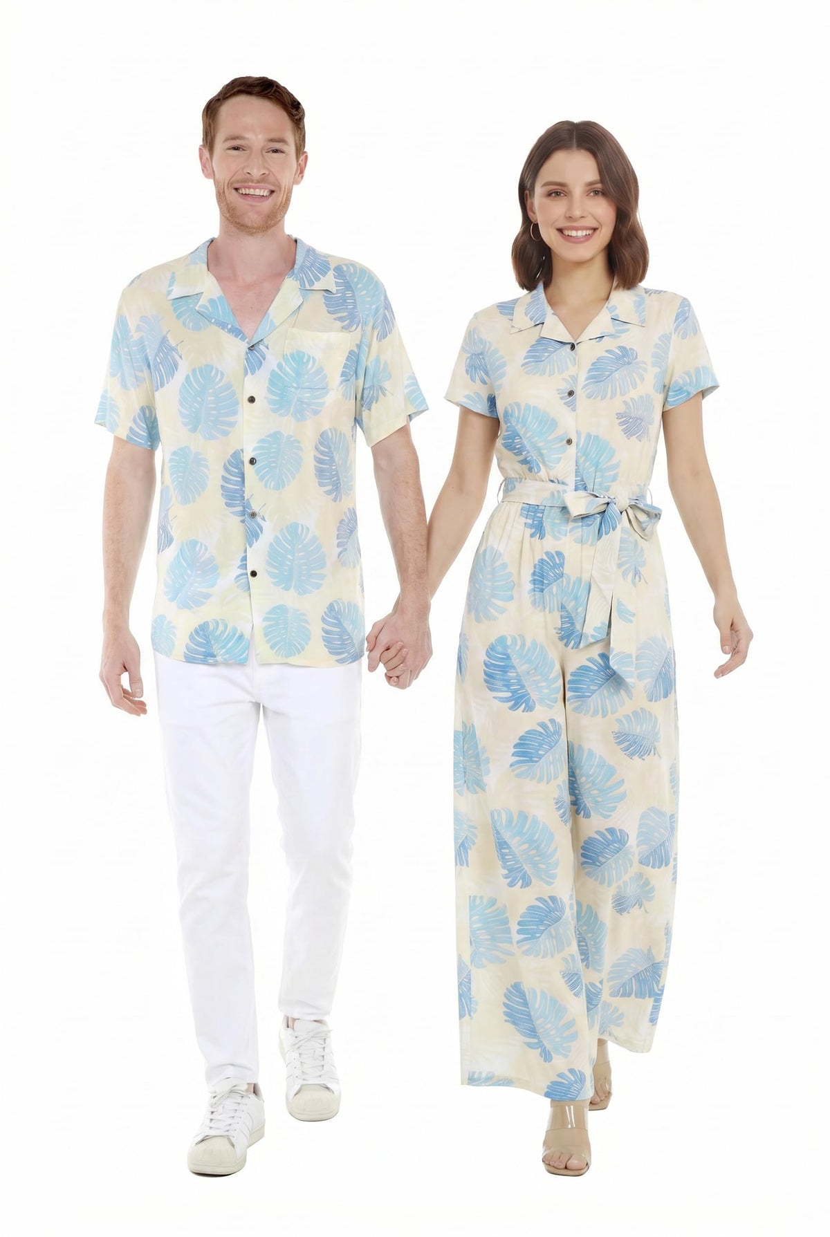 Matchable Couple Hawaiian Shirt or Jumpsuit Signature Prints Rafelsia