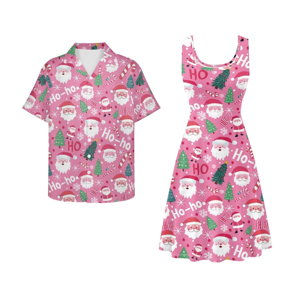 Dreaweet Summer Dresses for Women A-Line Sleeveless Flowy Sun Dresses,Men's Casual Button-Down Shirts,Couple Matching Outfits