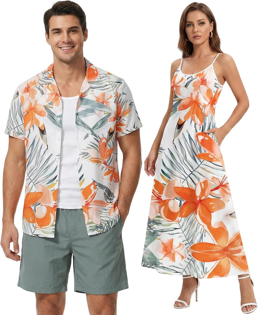 DRESSFO Couples Tropical Vacation Set