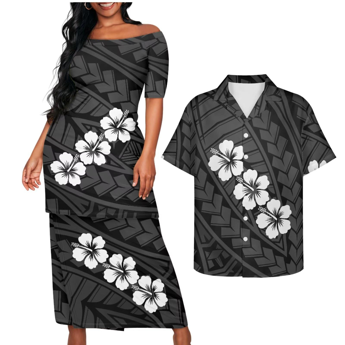 Samoa Couple Outfit Puletasi Samoa Dress Polynesian Shirts for Men Puletasi Samoan Traditional Dress Hawaiian