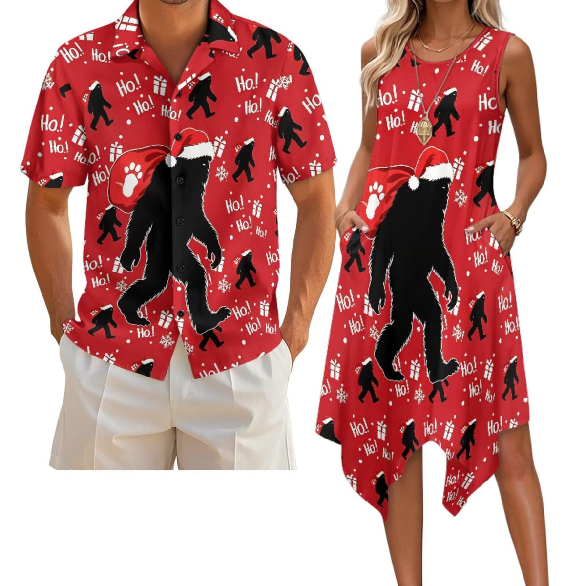 Belidome Couples Matching Outfits Husband and Wife Clothes Sleeveless Dress Button Down Short Sleeve Shirts