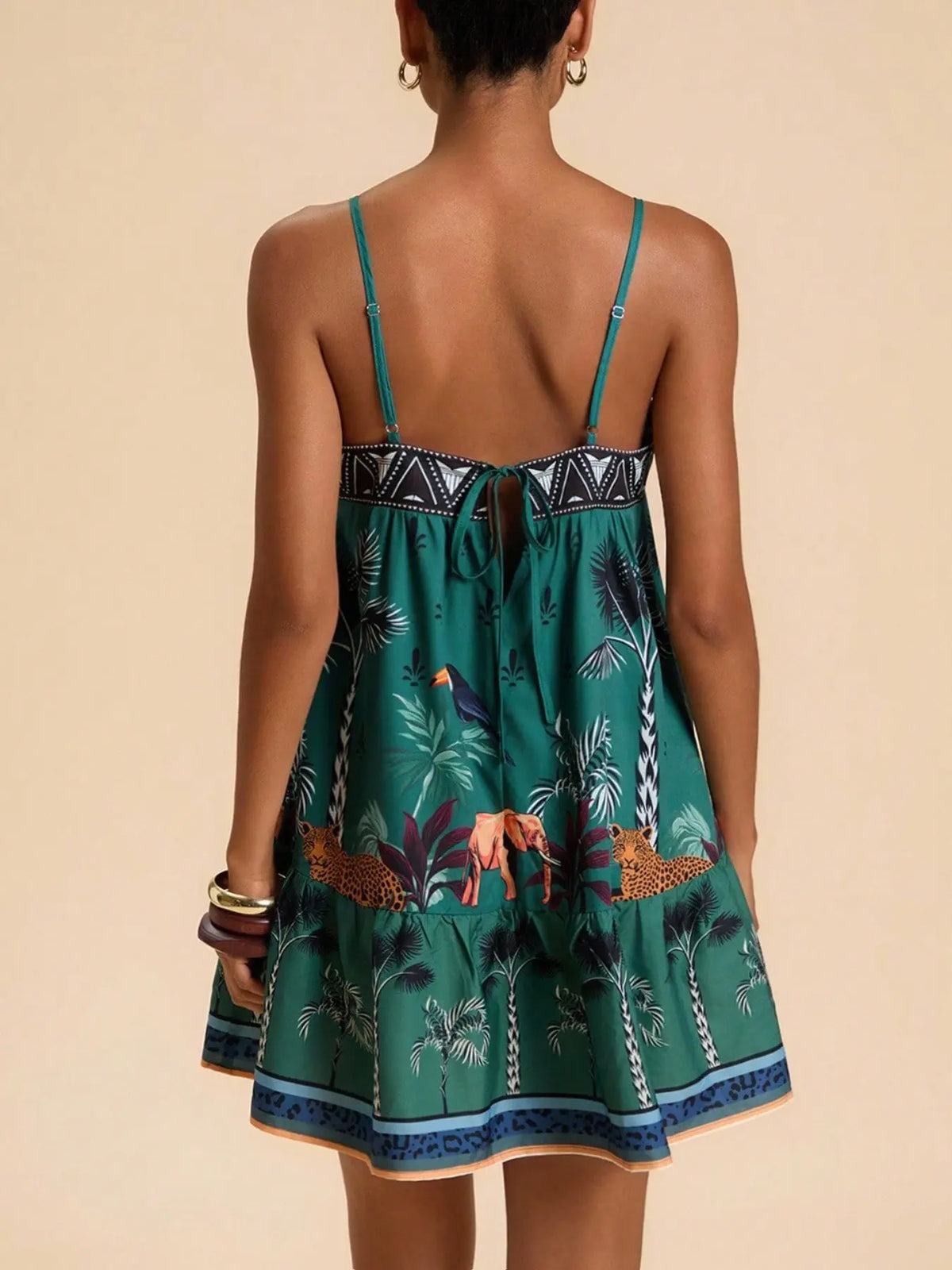 Women's casual vacation beach summer floral print spaghetti strap boho sundress, seasonal holiday set, spring break set, party set, beach set, bohemian style dress, Flowy Summer Dress
