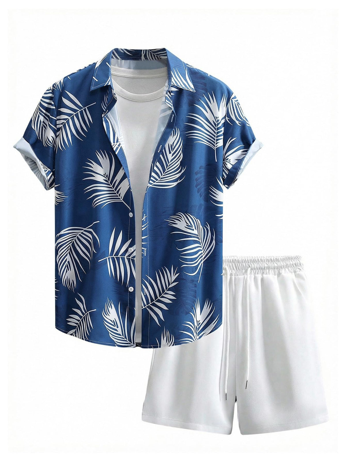 GORGLITTER Men's Beach Cruise Vacation Outfits Floral Shirt and Shorts Sets