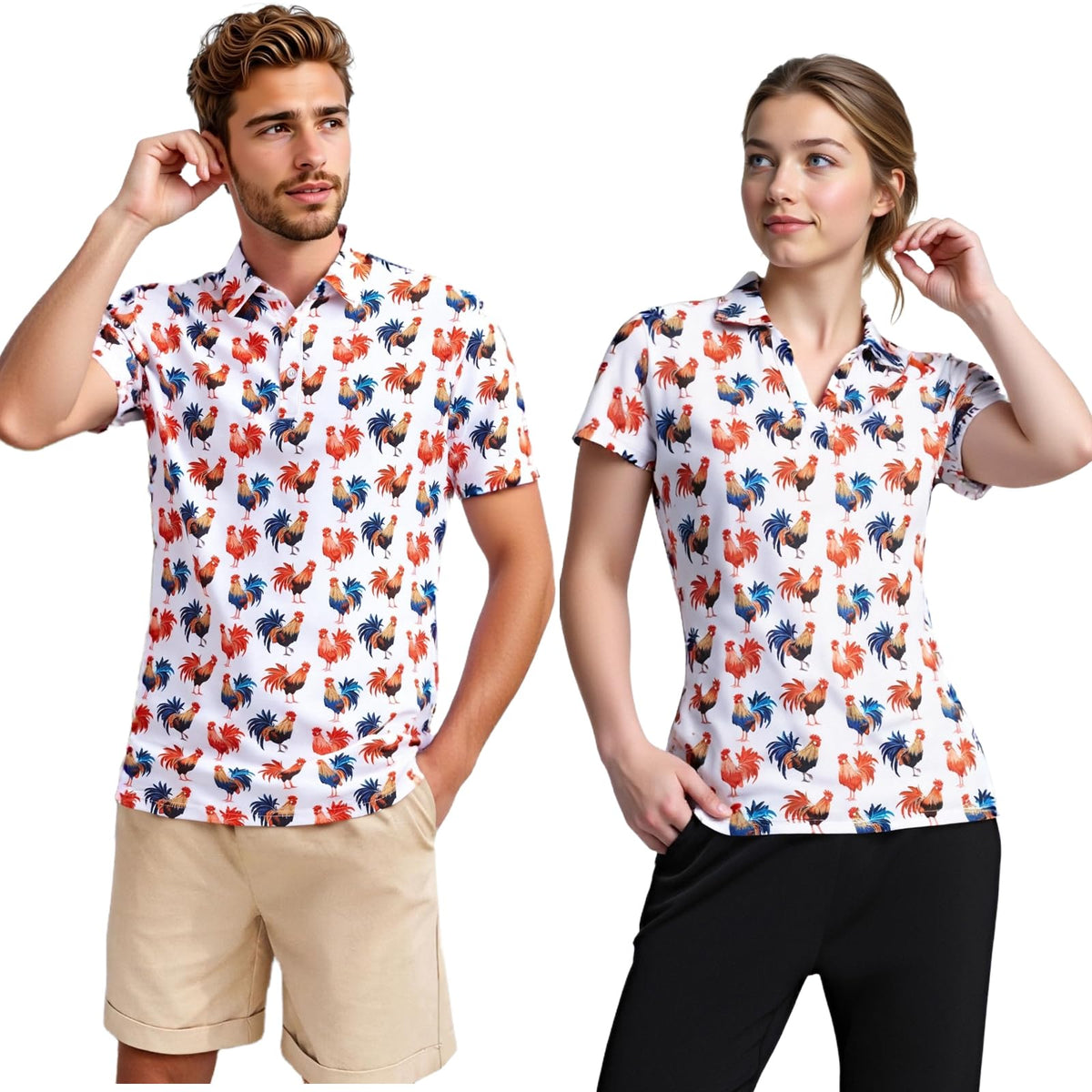 Matching Golf Shirts for Couples Funny Golf Polo Shirts for Men Women Crazy Fun Polo Shirts Couples Matching Outfits