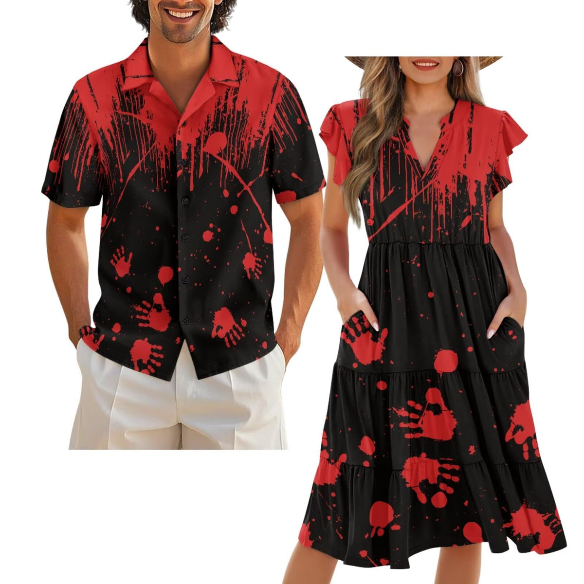 Matching Hawaiian Outfits for Couples Matching Tropical Outfits Vacation Clothes Womens Summer Dresses Mens Shirts