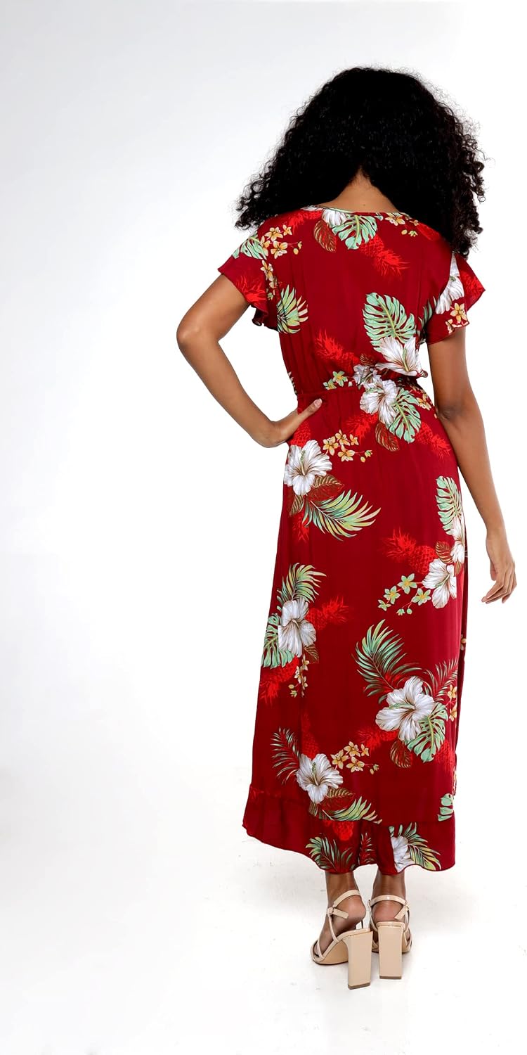 Matchable Couple Hawaiian Shirt or Wrap Dress Signature Prints Pineapple
