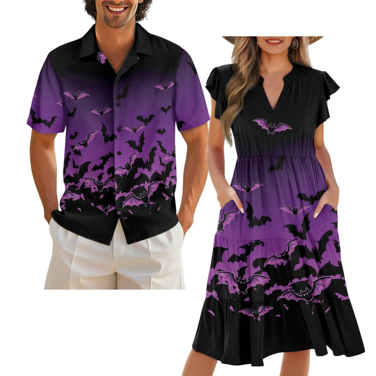 Matching Hawaiian Outfits for Couples Matching Tropical Outfits Vacation Clothes Womens Summer Dresses Mens Shirts