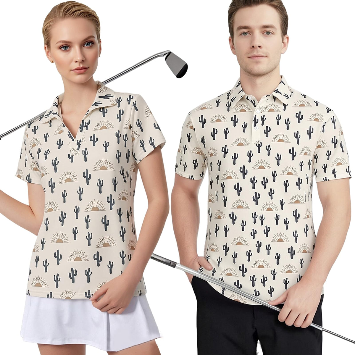 Matching Golf Shirts for Couples Funny Golf Polo Shirts for Men Women Couples Matching Outfits Short Sleeve Golf Polos
