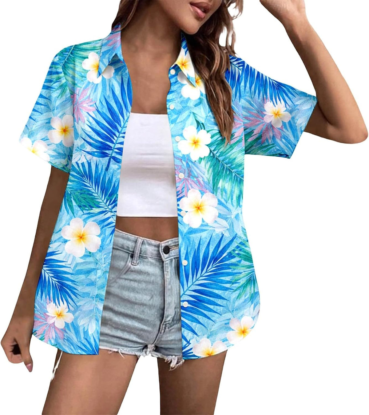 Matching Hawaiian Outfits for Couples Beach Vacation Tropical Print Women