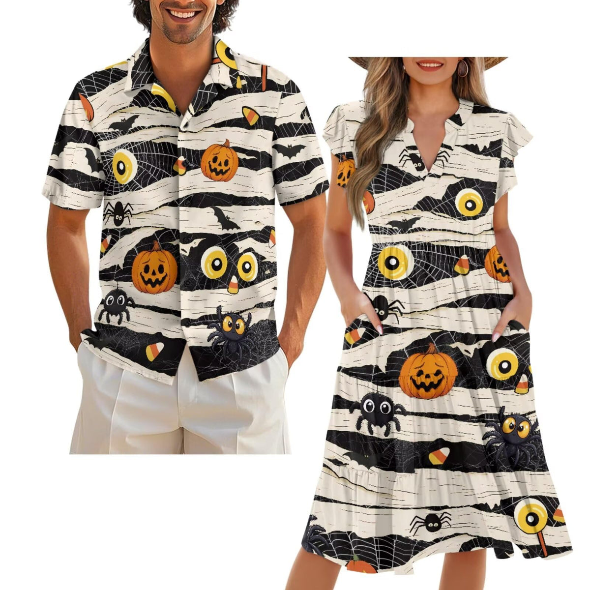 Matching Hawaiian Outfits for Couples Matching Tropical Outfits Vacation Clothes Womens Summer Dresses Mens Shirts