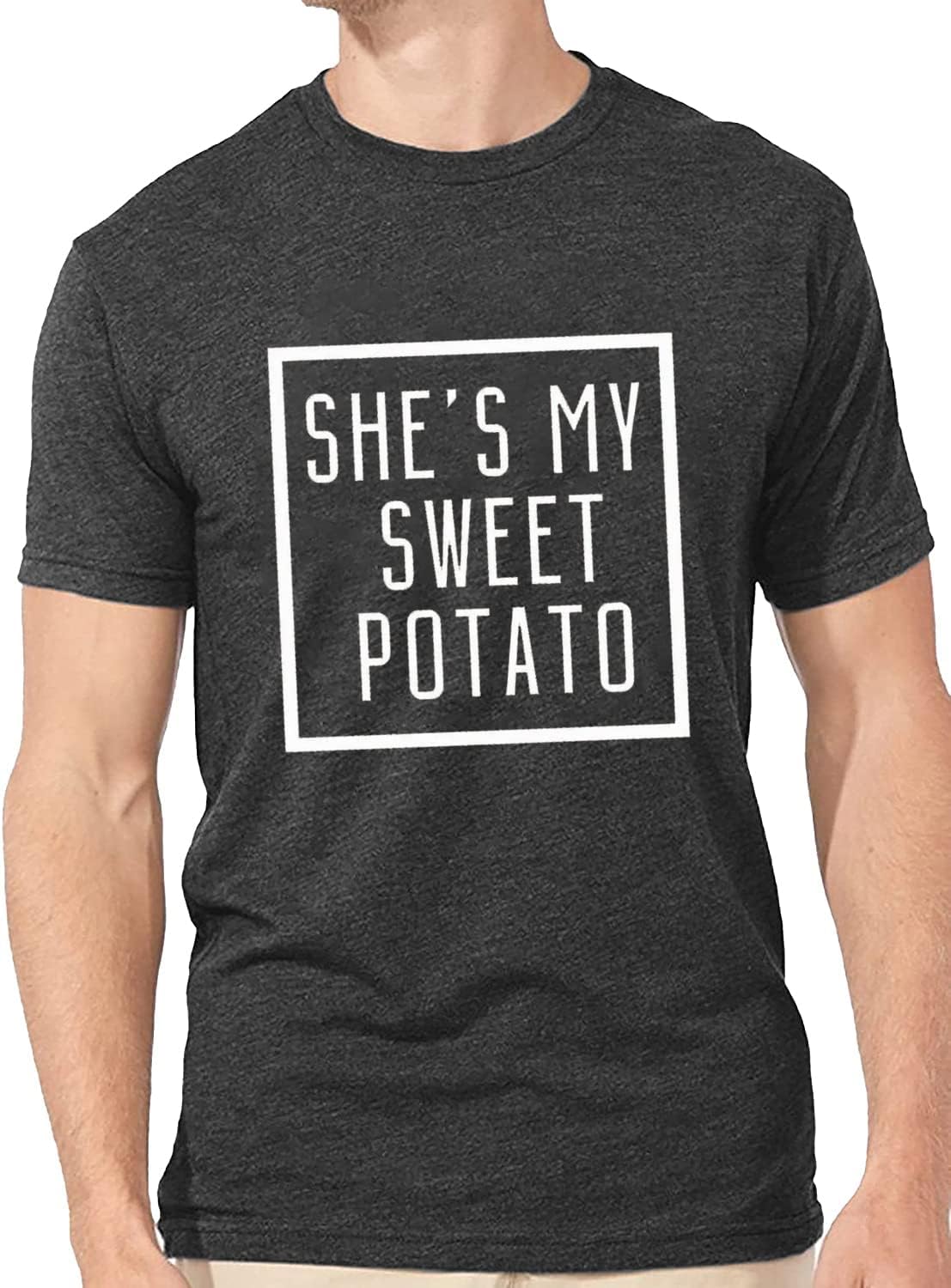 She's My Sweet Potato I Yam Shirt Thanksgiving Matching Couples Shirt for Husband and Wife Casual Short Sleeve Tops