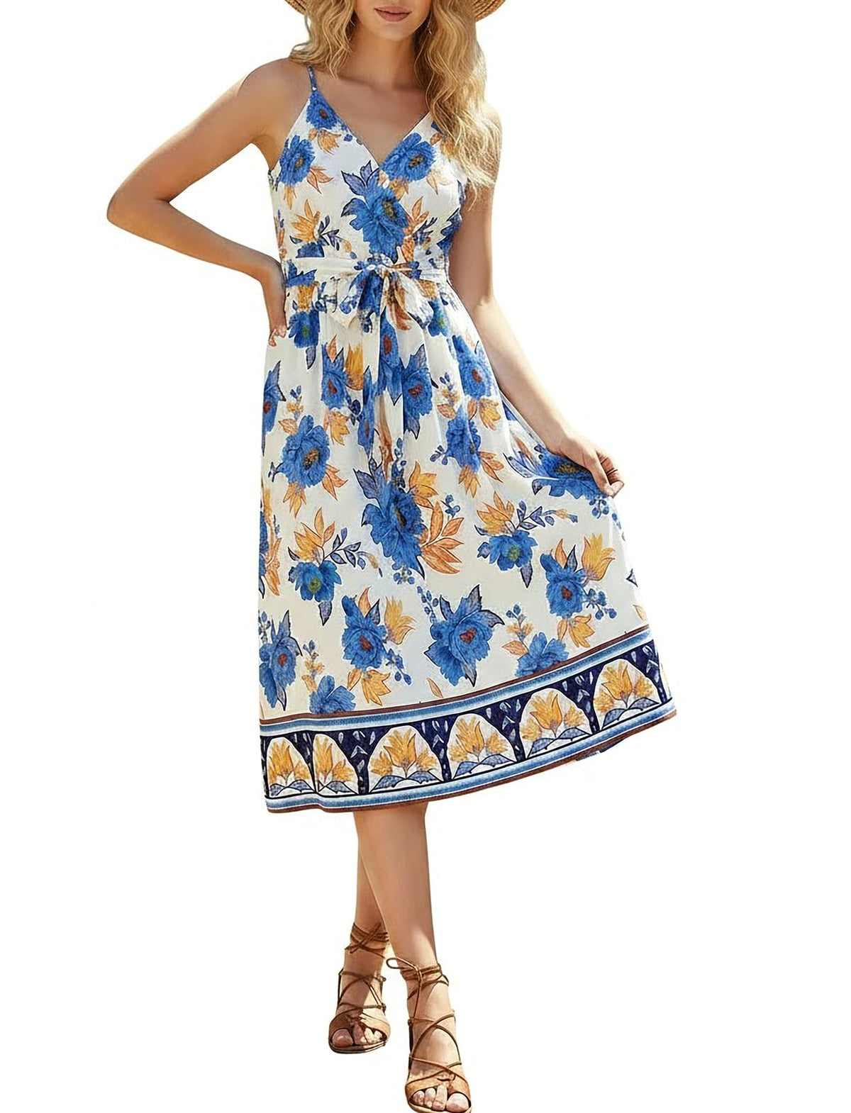 PATPAT Family Matching Outfits Mommy and Me Dresses Hawaiian Tropical Vacation Beach Spaghetti Strap Dress and Shirt