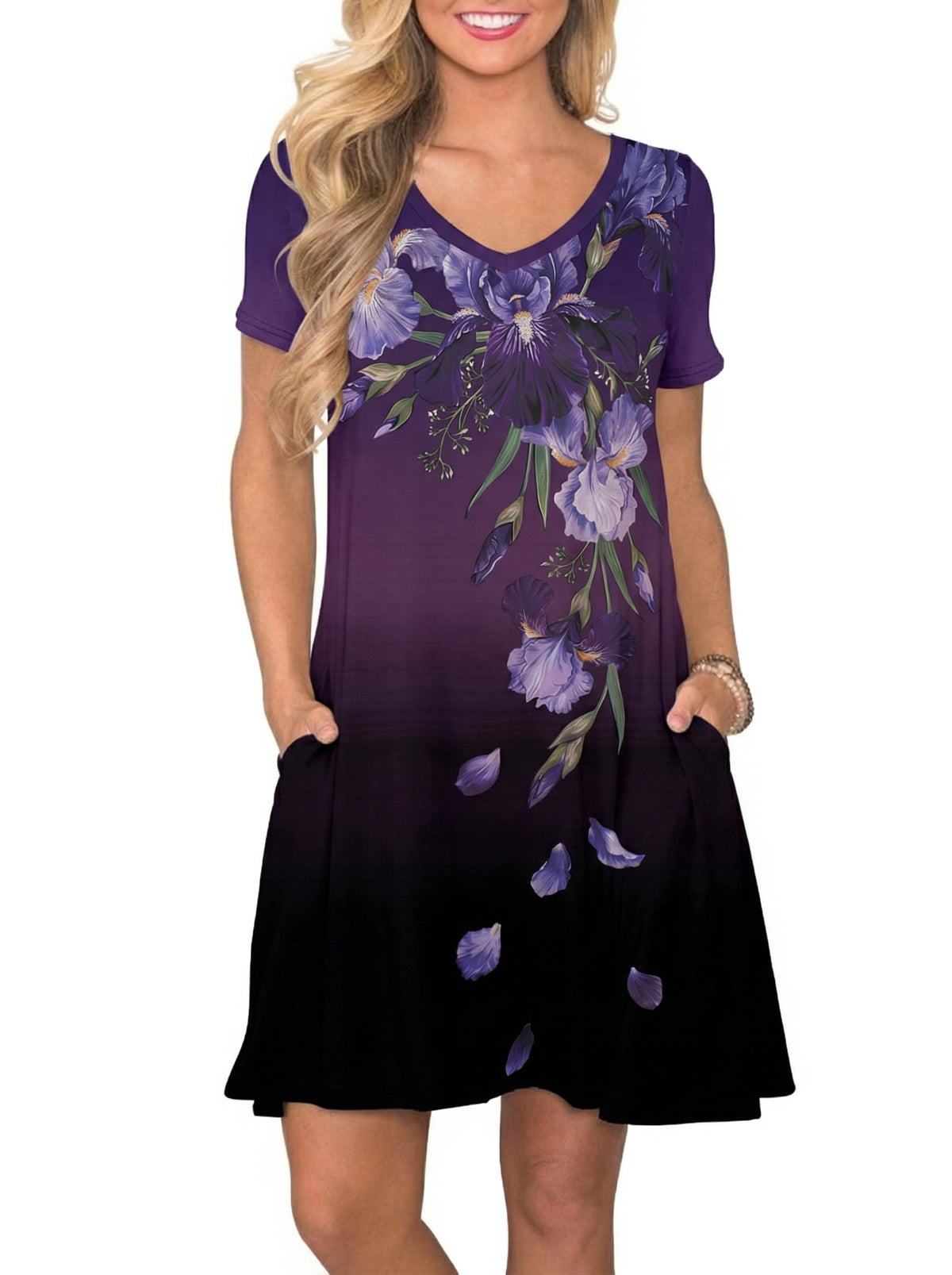 lionstill Women's Casual T Shirt Dress Summer Short Sleeve Swing Dresses with Pockets