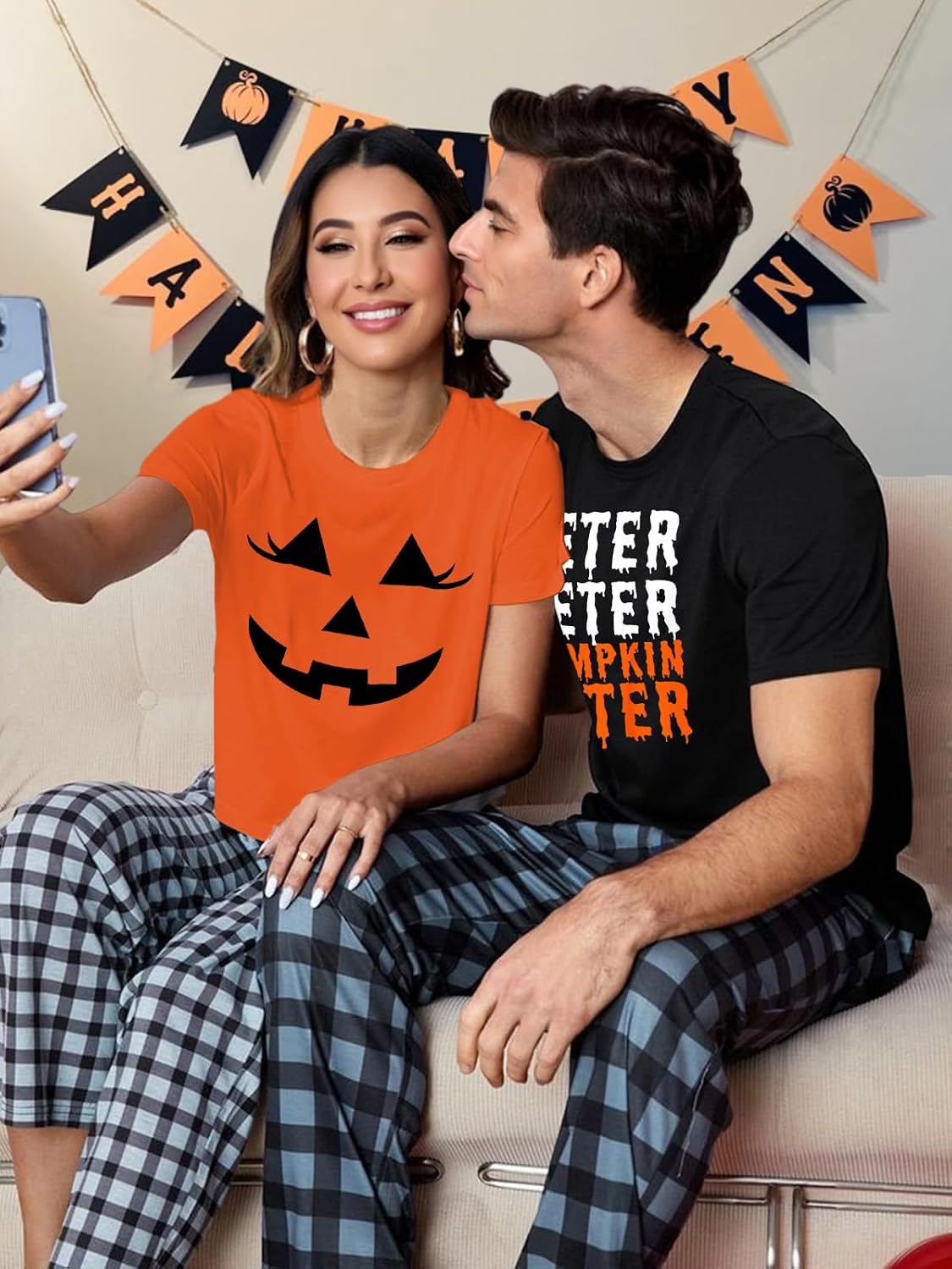 Couples Shirts Thanksgiving Christmas Halloween Matching Tshirt