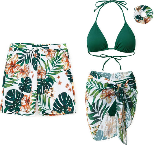 PATPAT Matching Swimsuits for Couples Floral Bikini or Men's Swim Trunks