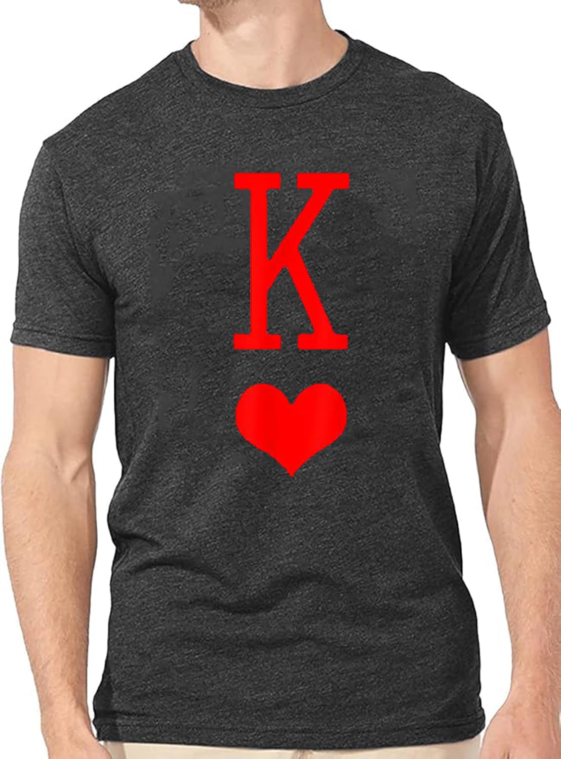 K and Q of Hearts Couple Shirt His and Hers Matching Outfit T Shirts Funny Cute Letter Print Graphic Casual Tee Tops