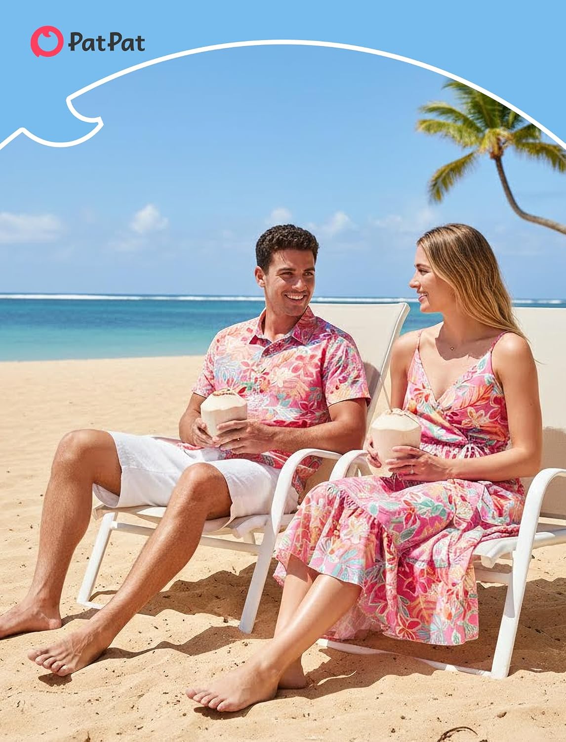 PATPAT Couples Matching Outfits Hawaiian Women Dresses or Men's Shirts