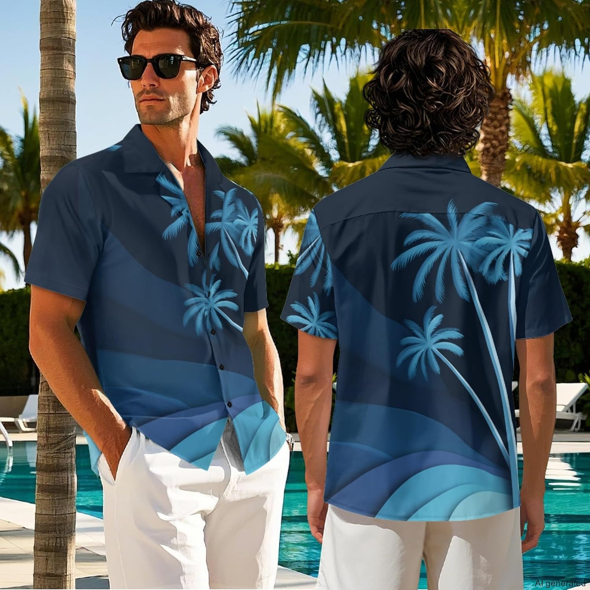 TOADDITDO Couple Shirts and Dress Matching Outfit Womens Sleeveless Flared Mini Sundress or Mens Buttons Hawaiian Aloha Shirt