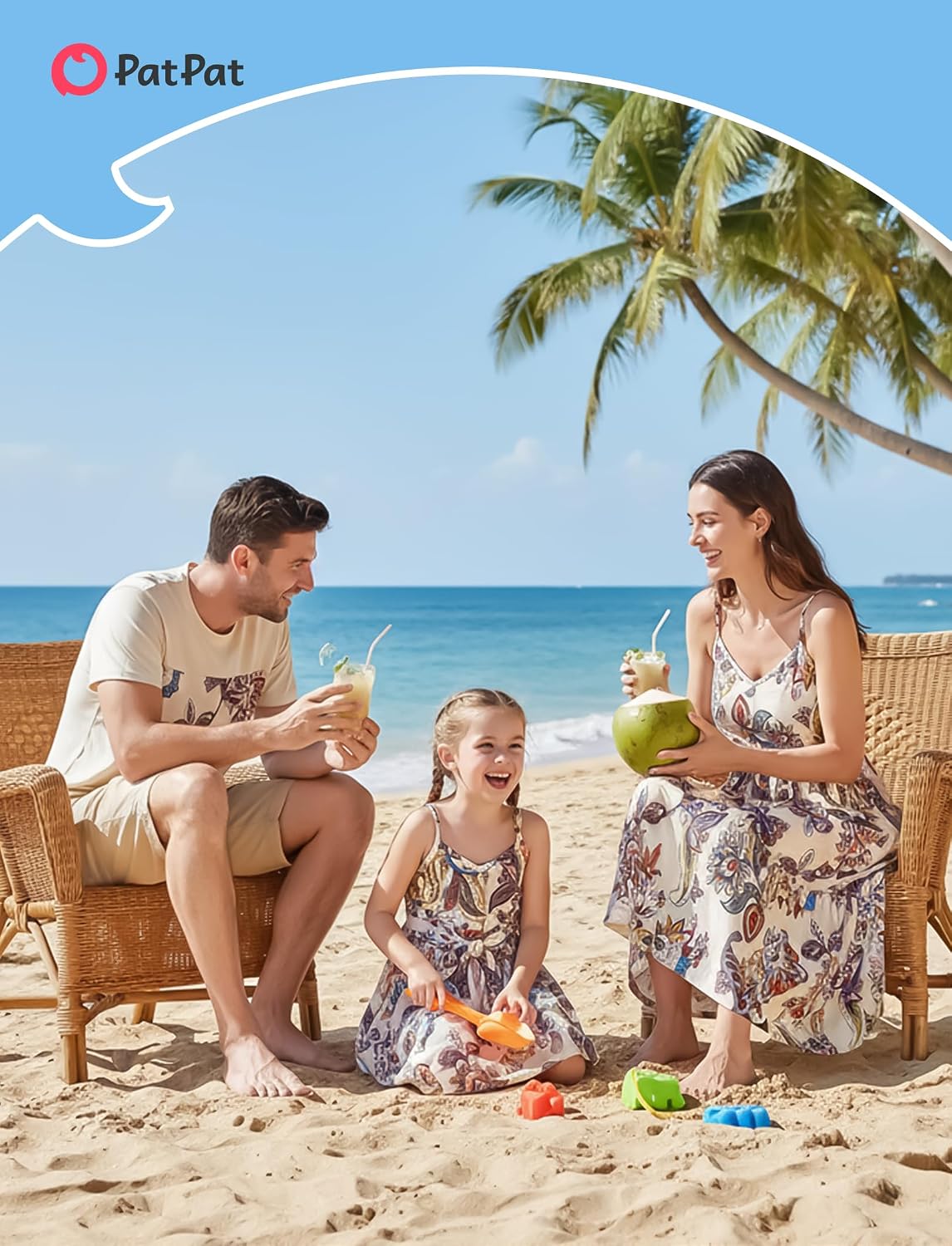 PATPAT Matching Hawaiian Outfits for Family Summer Dress & Tee Sets