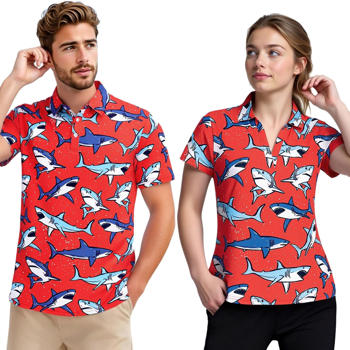Matching Golf Shirts for Couples Funny Golf Polo Shirts for Men Women Crazy Fun Polo Shirts Couples Matching Outfits