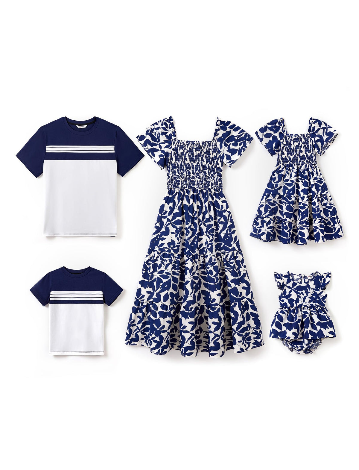 PATPAT Family Matching Outfits Mommy and Me Dresses Floral Dress & T-Shirts