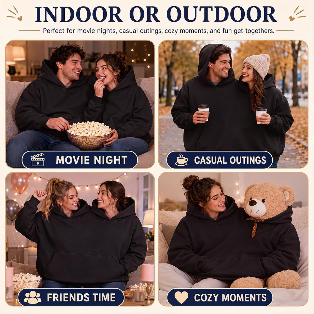 Coume Couples Hoodie 2 Person Hoodies Double Hoodies