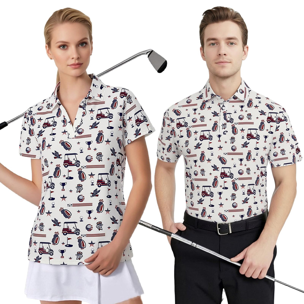 Matching Golf Shirts for Couples Funny Golf Polo Shirts for Men Women Couples Matching Outfits Short Sleeve Golf Polos