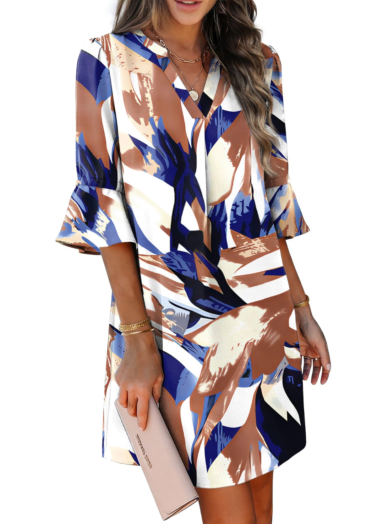 RUMIA Shift Dress for Women Ruffle Sleeve Loose Casual Dress