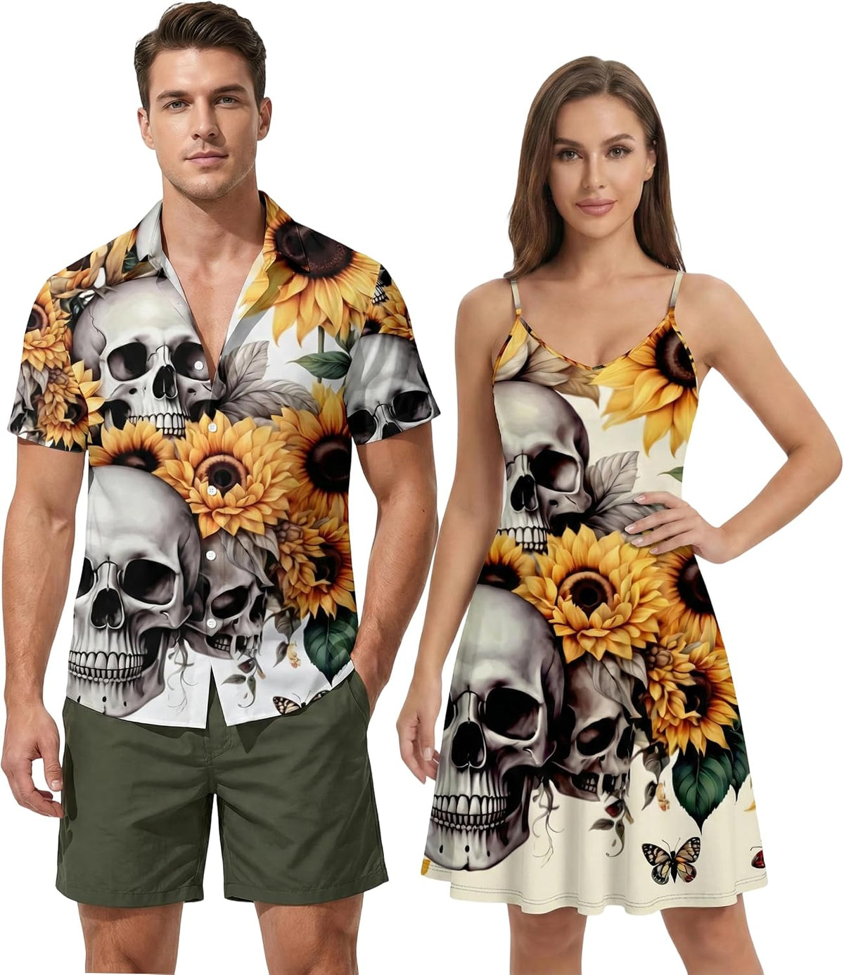 DRESSFO Couples Gothic Floral Outfit