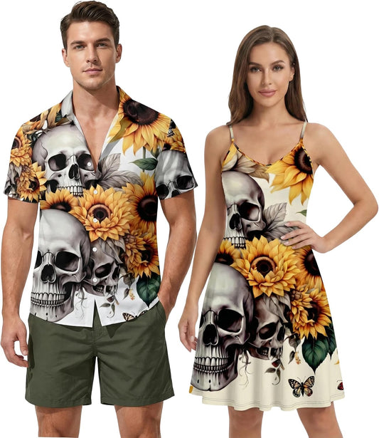 DRESSFO Couples Gothic Floral Outfit