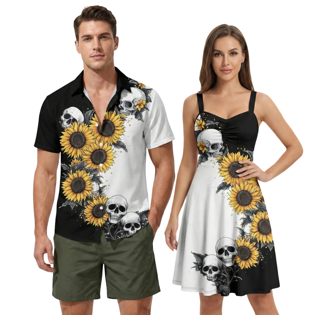 DRESSFO Couples Gothic Floral Outfit